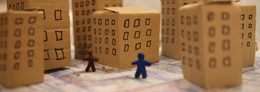 Detail of the cardboard city