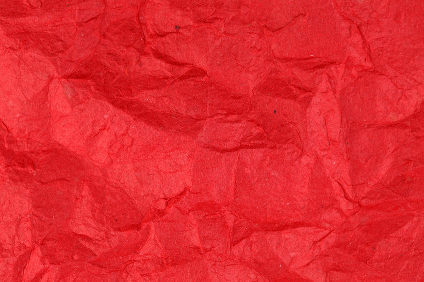 Crumpled red paper